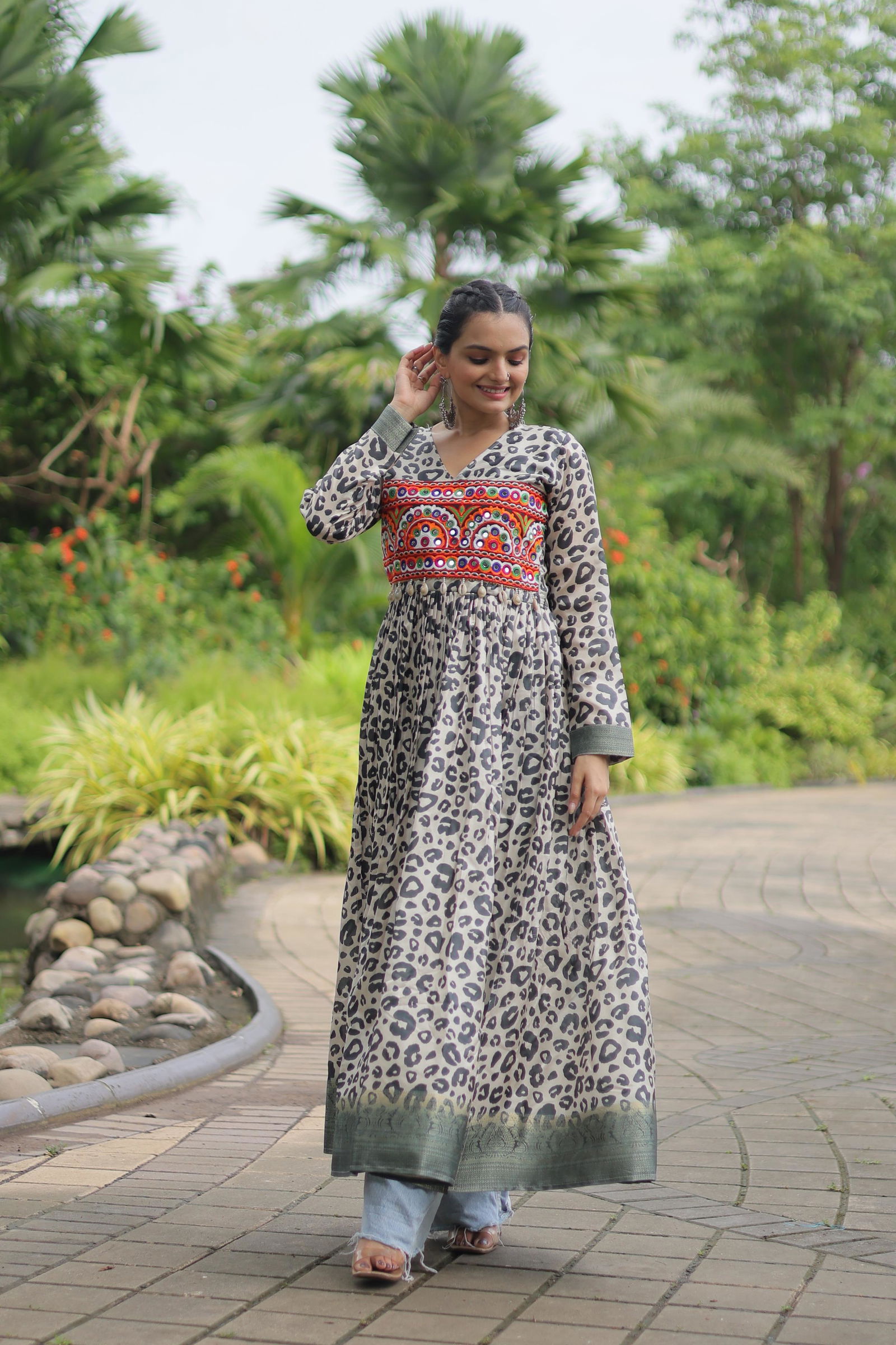 KA 1131 Art silk With Kutchi Gamthi Work Navaratri Kurtis Wholesale Shop In Surat